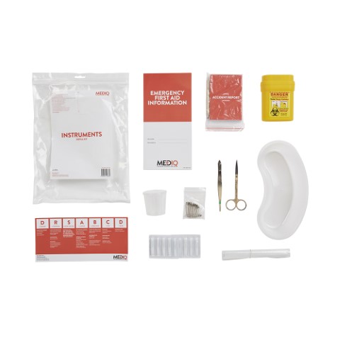 MEDIQ FIRST AID KIT REFILL MODULE #1 INSTRUMENTS ZIPLOCK BAG CLR/WHT